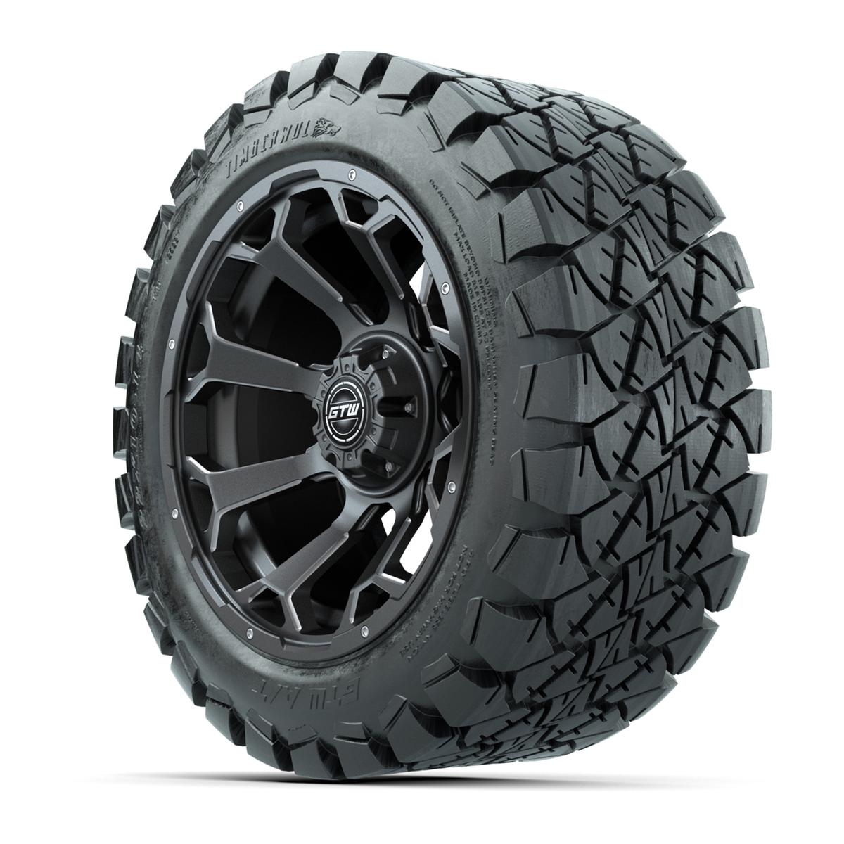 Set of (4) 14 in GTW Raven Wheels with 22x10-14 GTW Timberwolf All-Terrain Tires