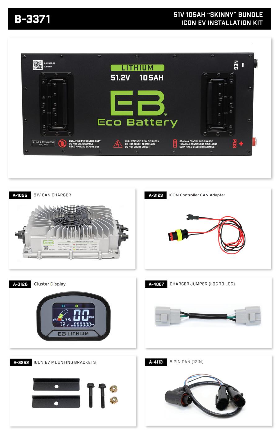 ICON Eco Lithium 51V 105Ah Battery Bundle - Skinny