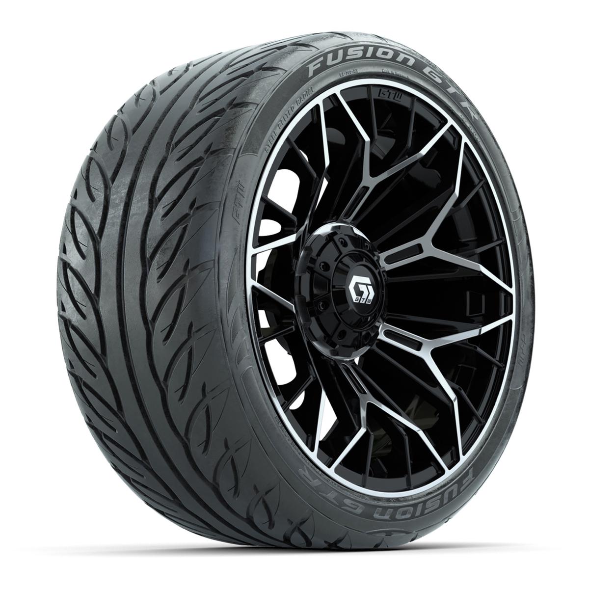 Set of (4) 15 in GTW® Stellar Machined & Black Wheels with 215/40-R15 Fusion GTR Street Tire