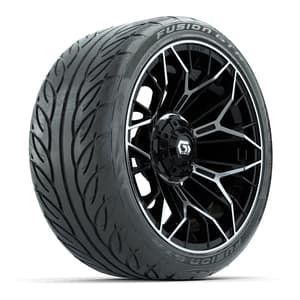 Set of (4) 15 in GTW® Stellar Machined & Black Wheels with 215/40-R15 Fusion GTR Street Tire