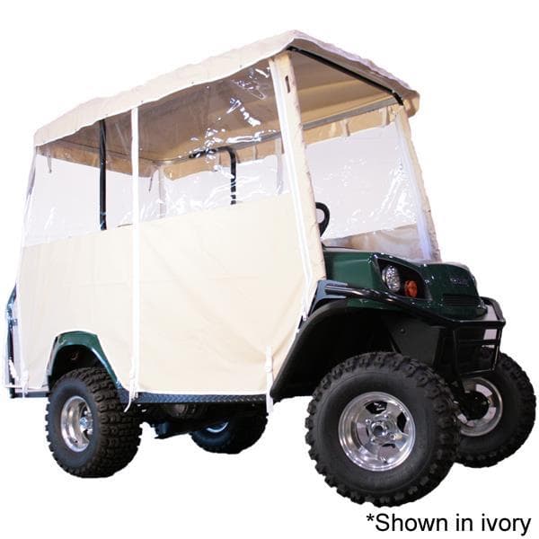 Ivory 4-Passenger Over-The-Top Vinyl Enclosure For EZGO TXT w/80 Blue Dot Top"
