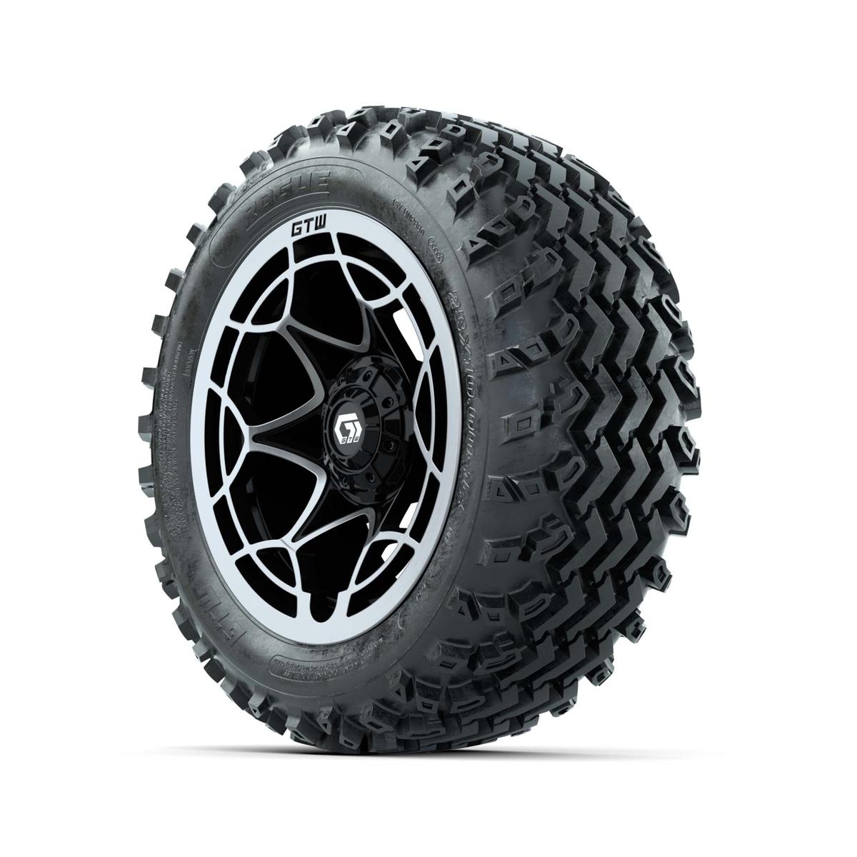 GTW&reg; Nexus Black/Silver 14 in Wheels with 23X10.00-14 Rogue All-Terrain Tires – Full Set