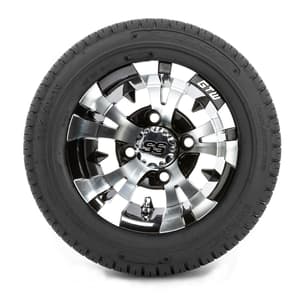 10” GTW Vampire Black and Machined Wheels with 18” Fusion Street Tires – Set of 4