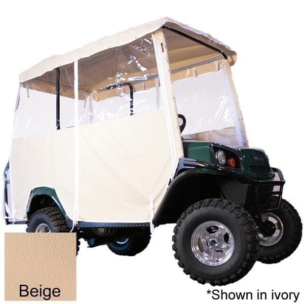 Club Car Precedent & Villager 4-Passenger Beige Over-The-Top Vinyl Enclosure w/80&Prime; Stretch/Eagle Top