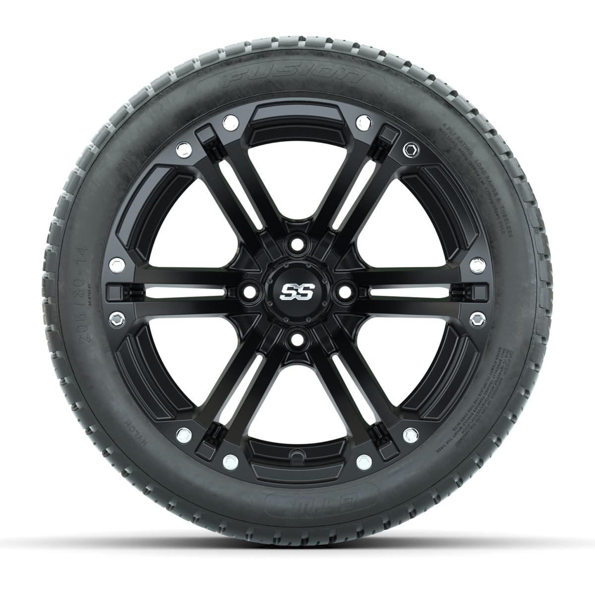 Set of (4) 14" GTW&reg; Matte Black Specter Wheels On Lo-Pro Tires