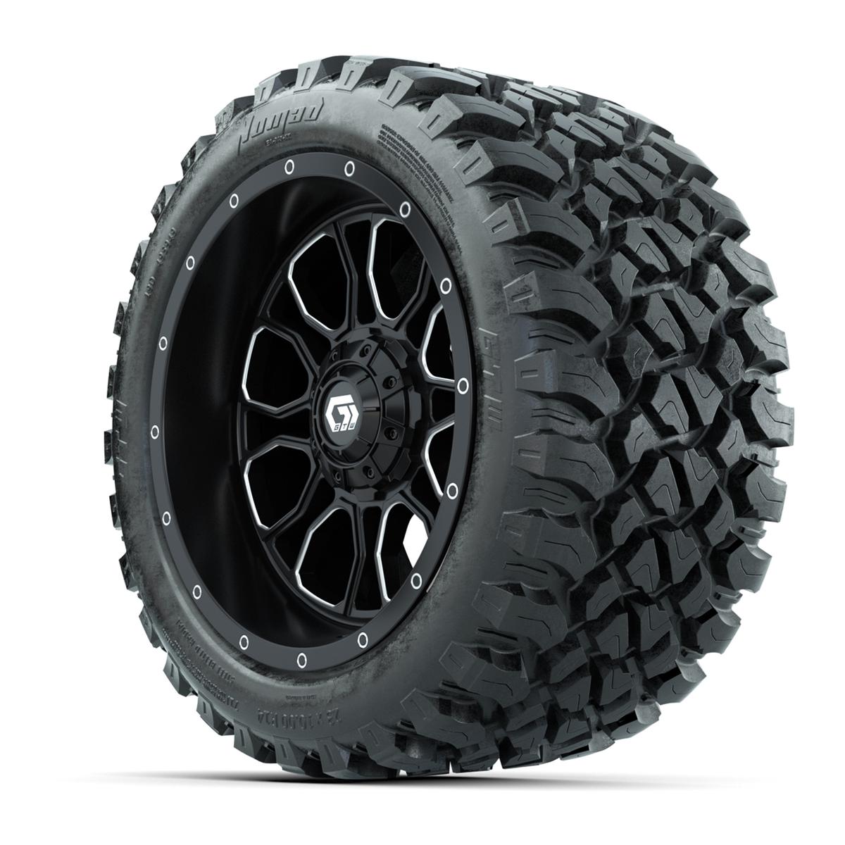 Set of (4) 14 in GTW® Volt Machined & Black Wheels with 23x10-R14 Nomad All-Terrain Tires