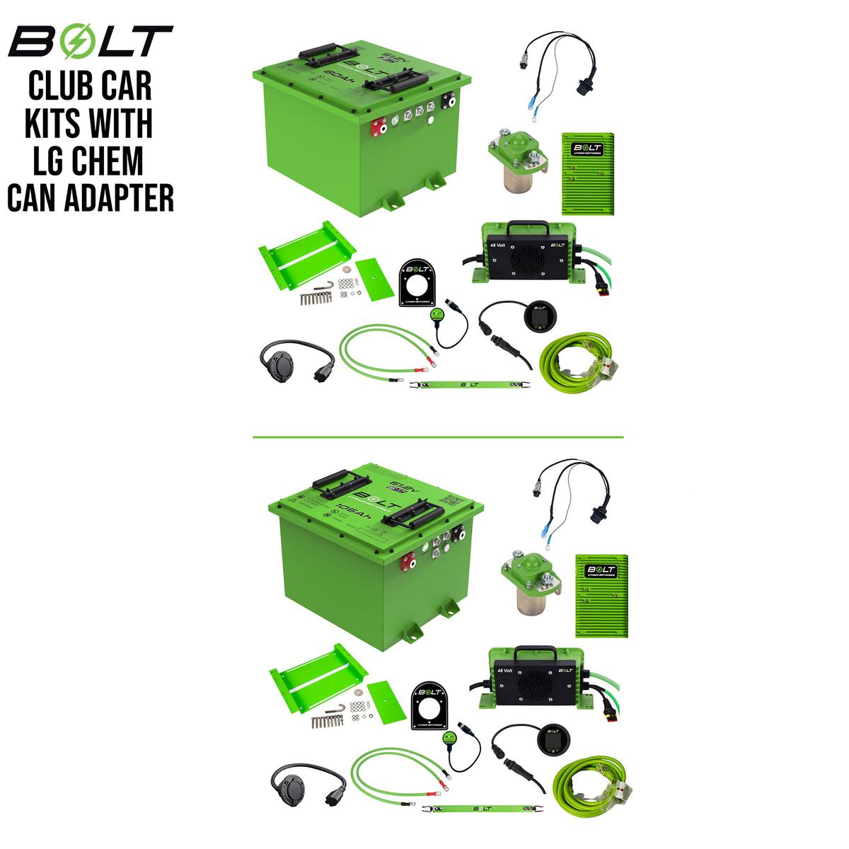 Bolt Energy Club Car Battery Kits with LG Chem CAN Adapter
