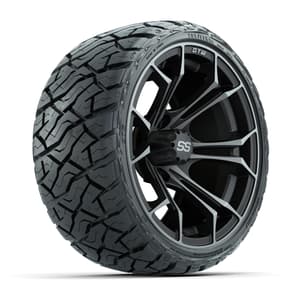 GTW&reg; Spyder Matte Black/Bronze 14 in Wheels with 205/35-R14 Maverick Low-Profile All-Terrain Tires – Full Set