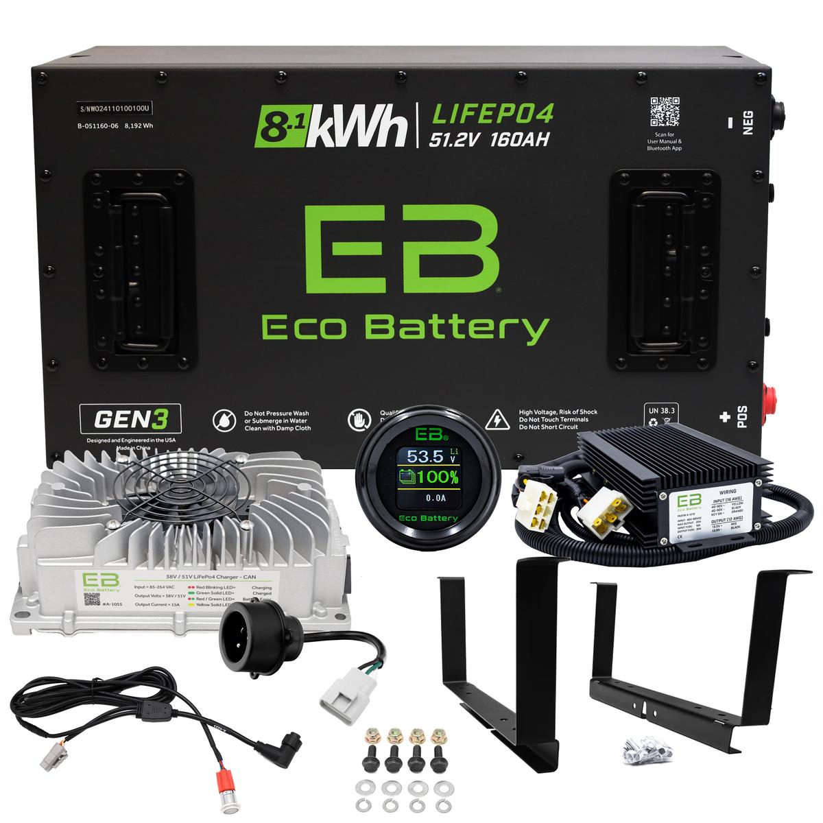 Yamaha G29/Drive 2011-Up & Drive2 Eco Lithium 51.2V 160Ah GEN3 Battery Bundle