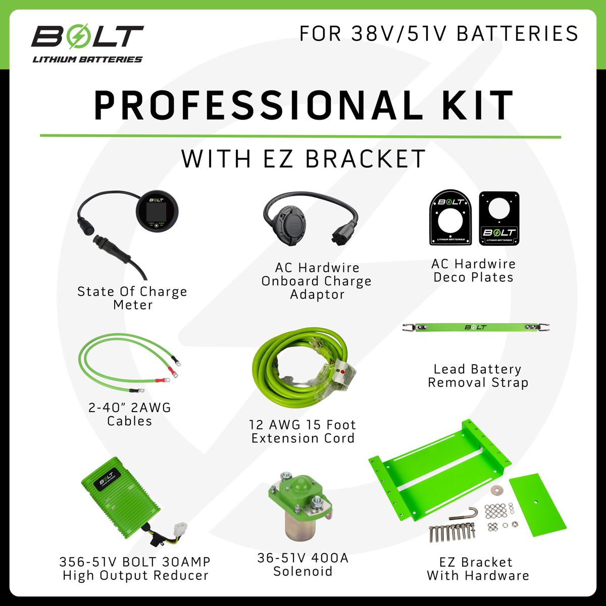 Bolt Energy 38V/51V Professional Install Kit with EZ Bracket