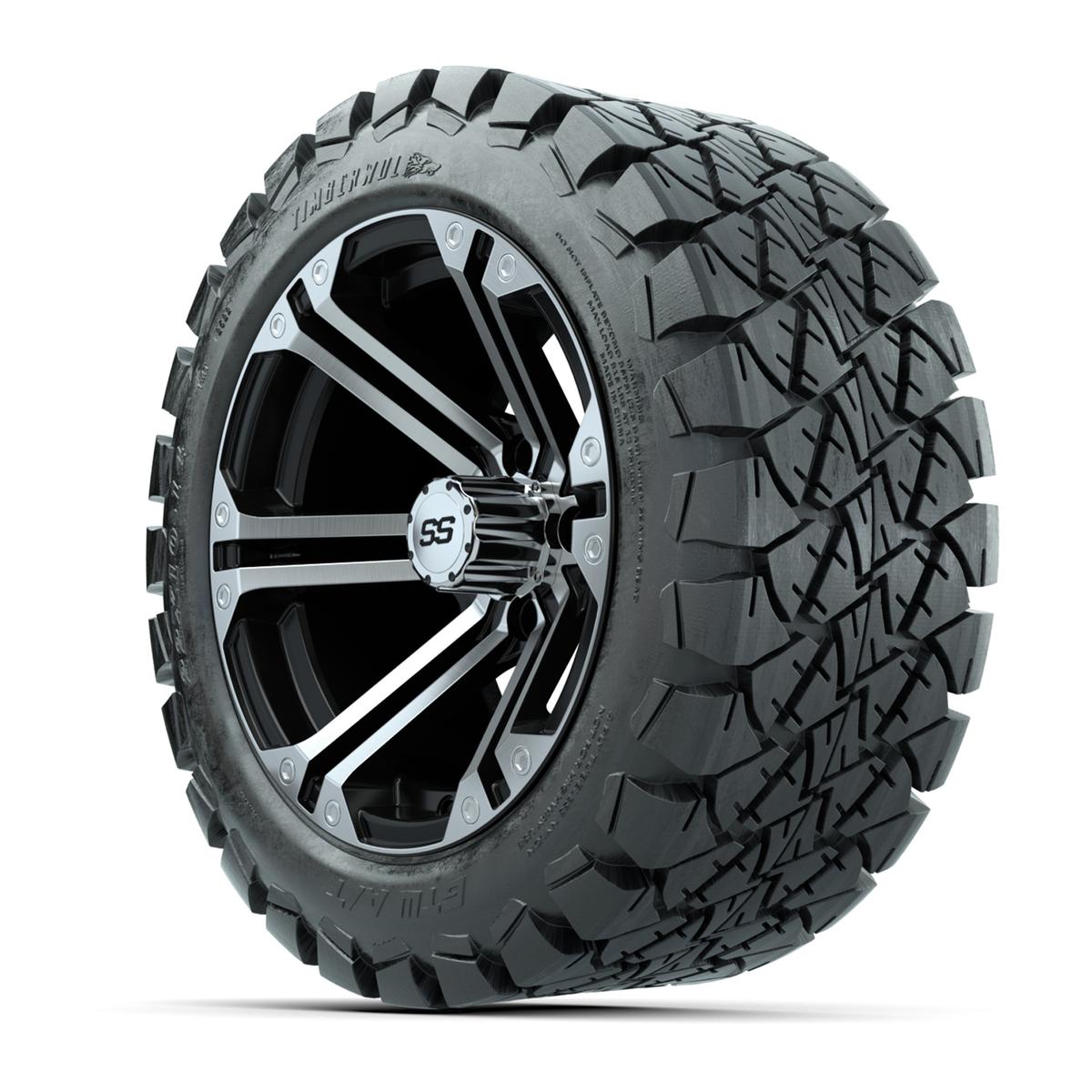 GTW Specter Black and Machined Wheels with 22in Timberwolf Mud Tires - 14 Inch