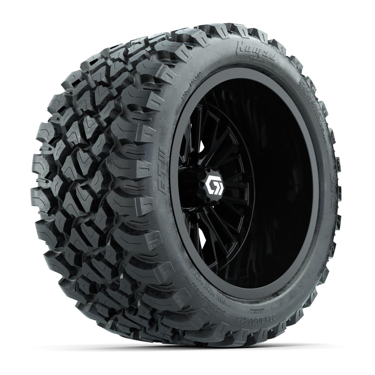 GTW&reg; Viper Gloss Black 14 in Wheels with 23X10-R14 Nomad Steel Belt Radial All-Terrain Tires - Full Set