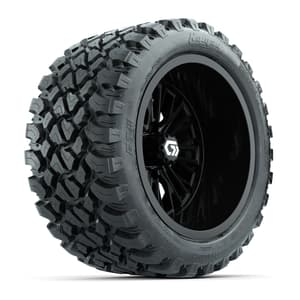 GTW&reg; Viper Gloss Black 14 in Wheels with 23X10-R14 Nomad Steel Belt Radial All-Terrain Tires - Full Set