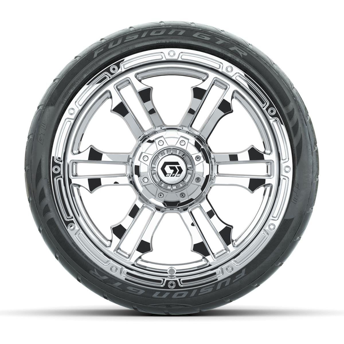 GTW® Shogun Chrome 15 in Wheels with 23x10-R15 Nomad Steel Belted Radial All-Terrain Tires – Full Set