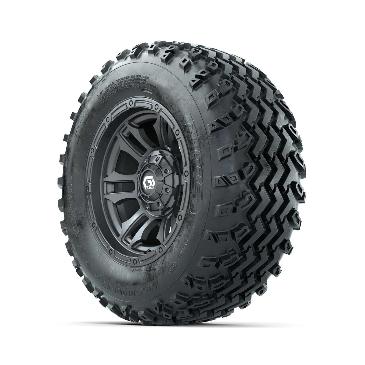 GTW&reg; Shogun Gunmetal 12 in Wheels with 23X10.00-12 Rogue All-Terrain Tires – Full Set