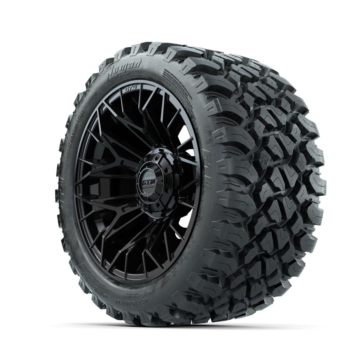 Set of (4) 14 in GTW® Stellar Black Wheels with 23x10-R14 Nomad All-Terrain Tires