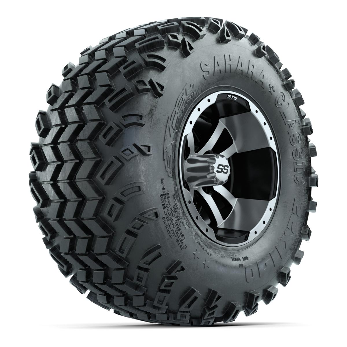 12” GTW Pursuit Black/Machined Wheels with Predator All-Terrain  Tires – Set of 4