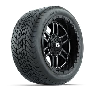 Set of (4) 14 in GTW® Titan Machined & Black Wheels with 225/30-14 Mamba Street Tire