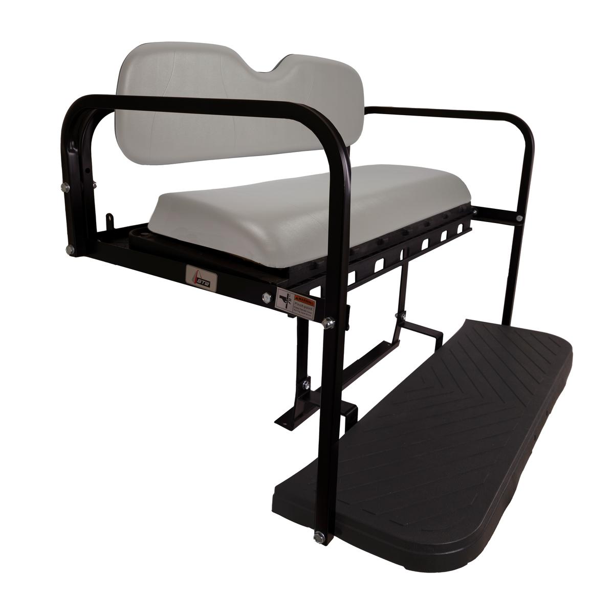 GTW MACH3 Rear Flip Seat for Club Car Precedent, Tempo, &amp; Onward - Gray (Years 2004-Up)