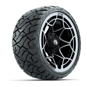 GTW Nexus Gloss Black/Silver 14 in Wheels with 205/35-R14 Maverick Low-Profile All-Terrain Tires – Full Set