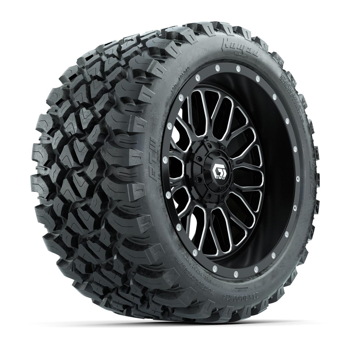 Set of (4) 14 in GTW® Helix Machined & Black Wheels with 23x10-R14 Nomad All-Terrain Tires