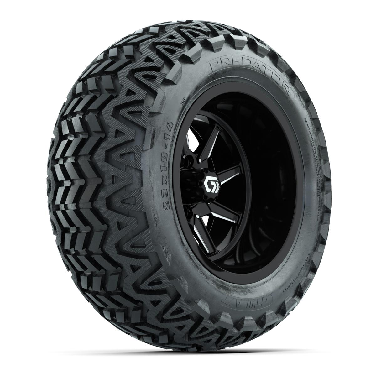 GTW&reg; Reaper Black/Machined 14 in Wheels with 23X10-14 Predator All-Terrain Tires - Full Set
