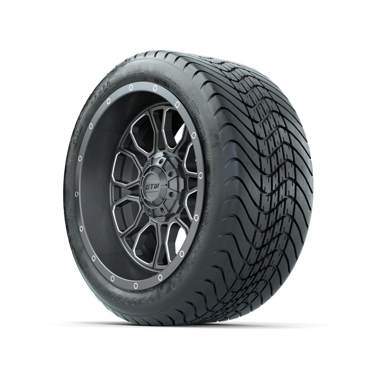 GTW Volt Gunmetal/Machined 14 in Wheels with 225/30-14 Mamba Street Tire – Full Set