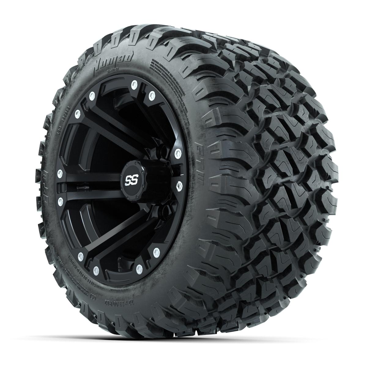 GTW&reg; Specter Matte Black 12 in Wheels with 22X11-R12 Nomad Steel Belt Radial All-Terrain Tires – Full Set
