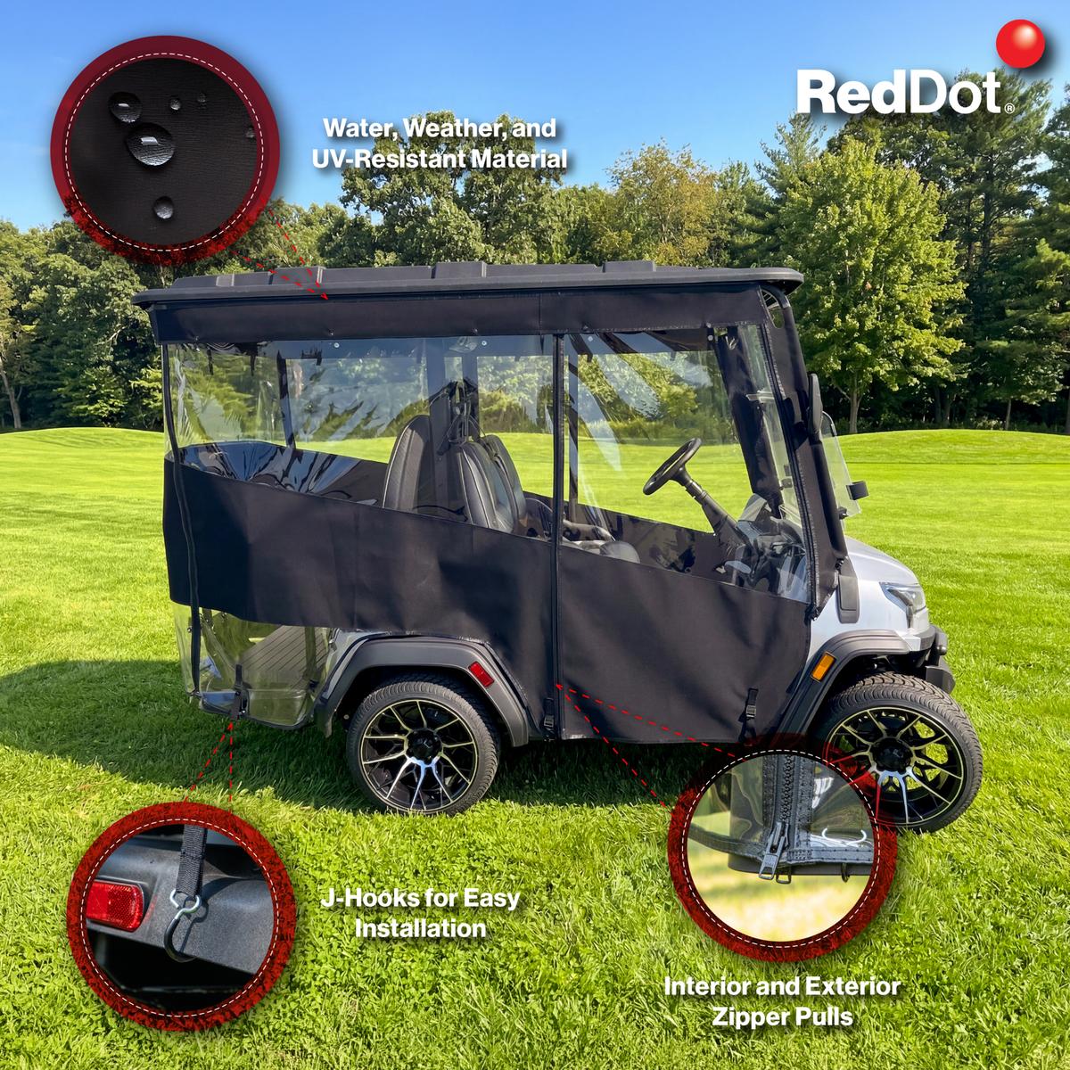 RedDot 4-Passenger Black Track Style Enclosure with Cashmere Valance for ICON i40X (Years 2026-Up)