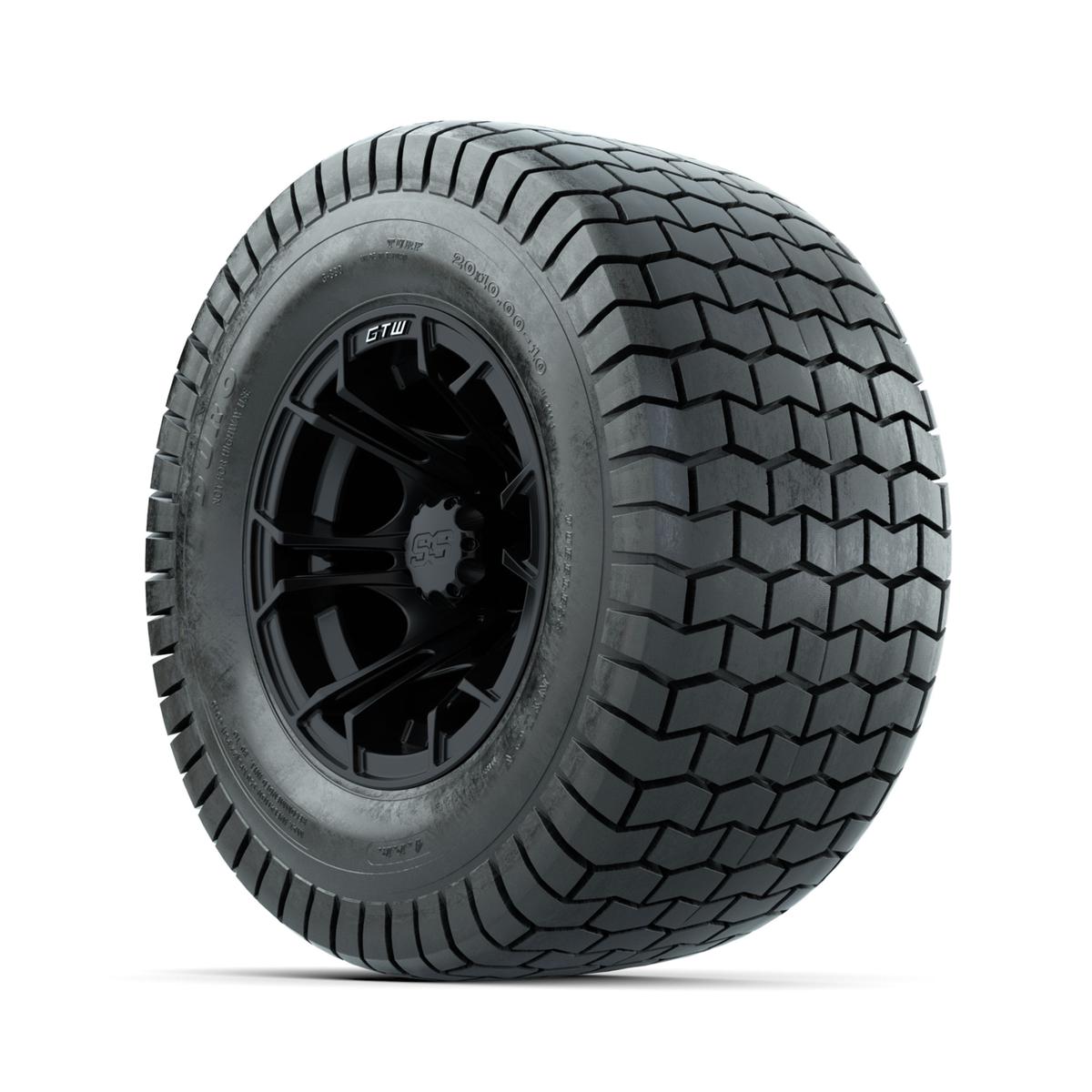 GTW Spyder Matte Black 10 in Wheels with 20x10-10 Duro Soft Street Tires – Full Set