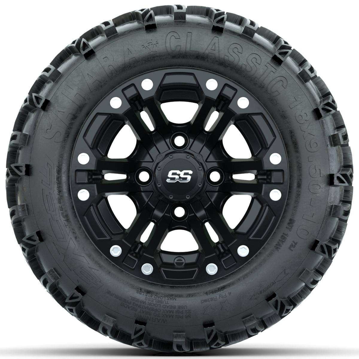 Set of (4) 10 in GTW Specter Wheels with 18x9.5-10 Sahara Classic All Terrain Tires