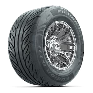 GTW&reg; Stellar Chrome 12 in Wheels with 255/55-R12 Fusion GTR Steel Belt Radial Street Tires – Full Set