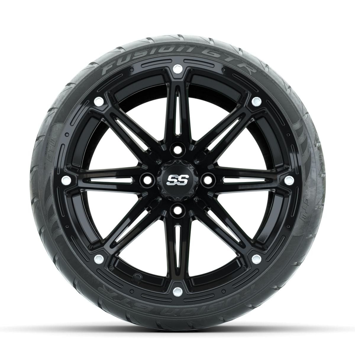 GTW Element Black 14 in Wheels with 225/40-R14 Fusion GTR Street Tires – Full Set