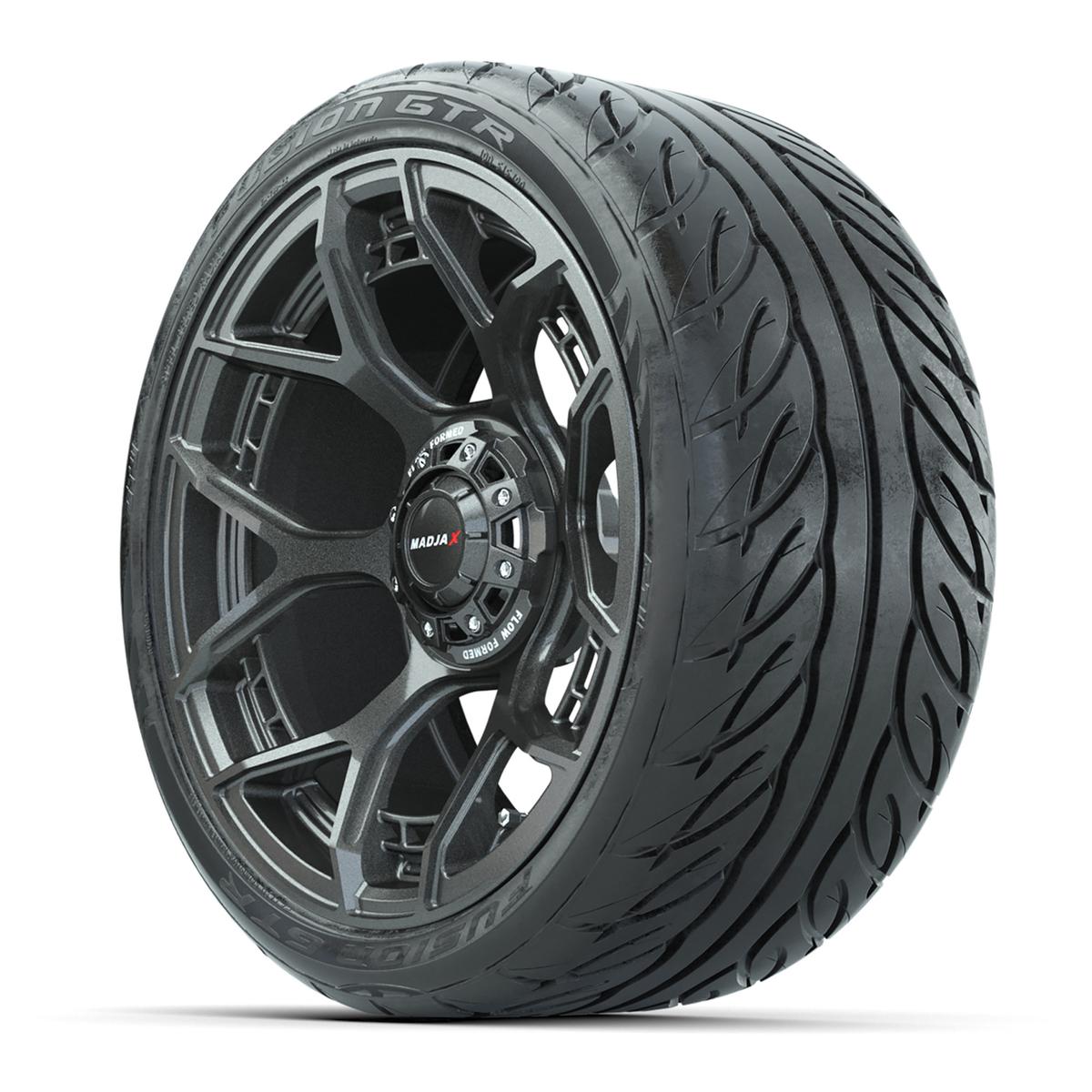 Set of (4) 15" MadJax&reg; Flow Form Evolution Gunmetal Wheels with GTW&reg; Fusion GTR Street Tires