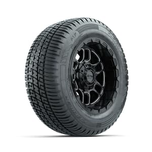 Set of (4) 12 in GTW® Titan Machined & Black Wheels with 215/50-R12 Fusion S/R Street Tires