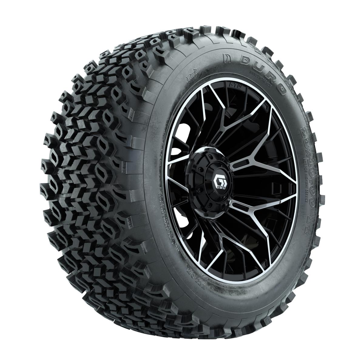 GTW Stellar Black/Machined 14 in Wheels with 23x10-14 Duro Desert All-Terrain Tires – Full Set