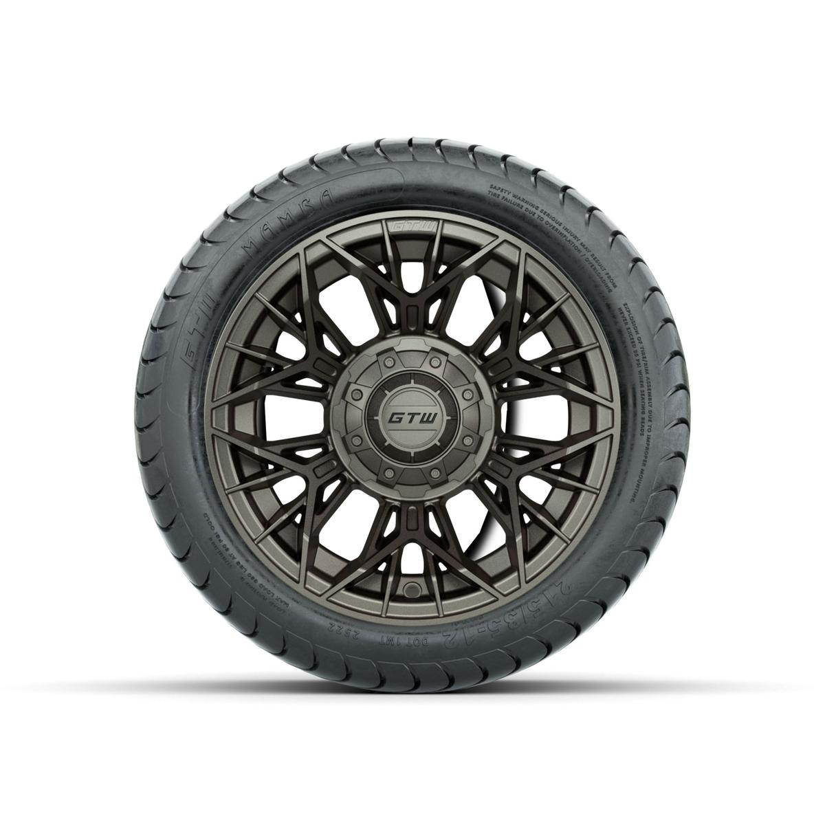 Set of (4) 12 in GTW® Stellar Matte Bronze Wheels with 215/35-12 Mamba Street Tires