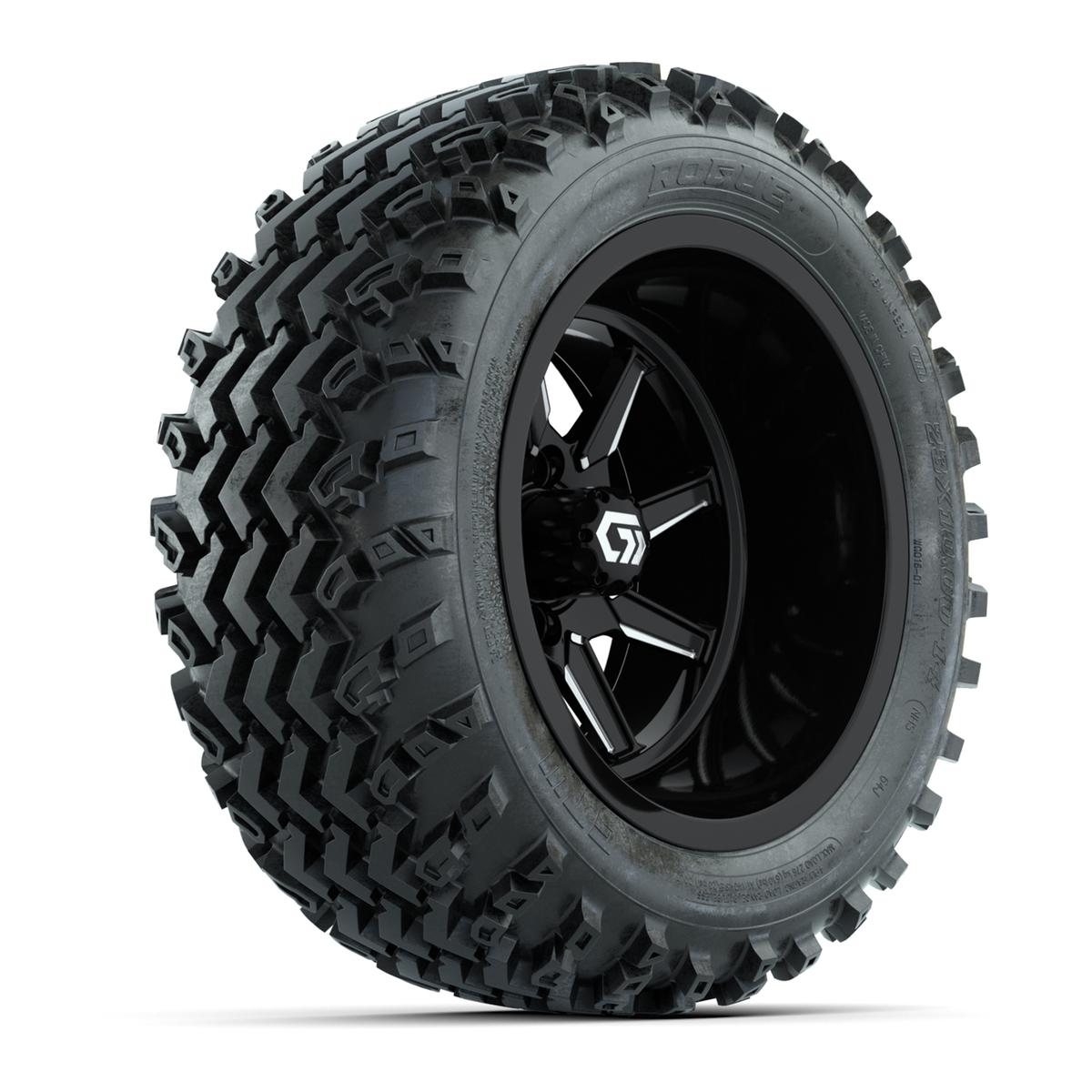 GTW&reg; Reaper Black/Machined 14 in Wheels with 23X10-R14 Rogue All-Terrain Tires - Full Set