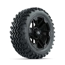 GTW&reg; Graffiti Gloss Black 14 in Wheels with 23X10.00-14 Rogue All-Terrain Tires – Full Set
