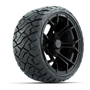 GTW Spyder Matte Black 14 in Wheels with 205/35-R14 Maverick Low-Profile All-Terrain Tires – Full Set