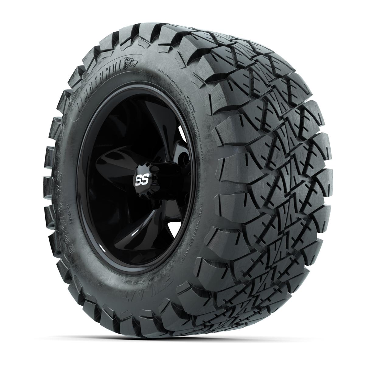 Set of (4) 12 in GTW Godfather Wheels with 22x10-12 GTW Timberwolf All-Terrain Tires