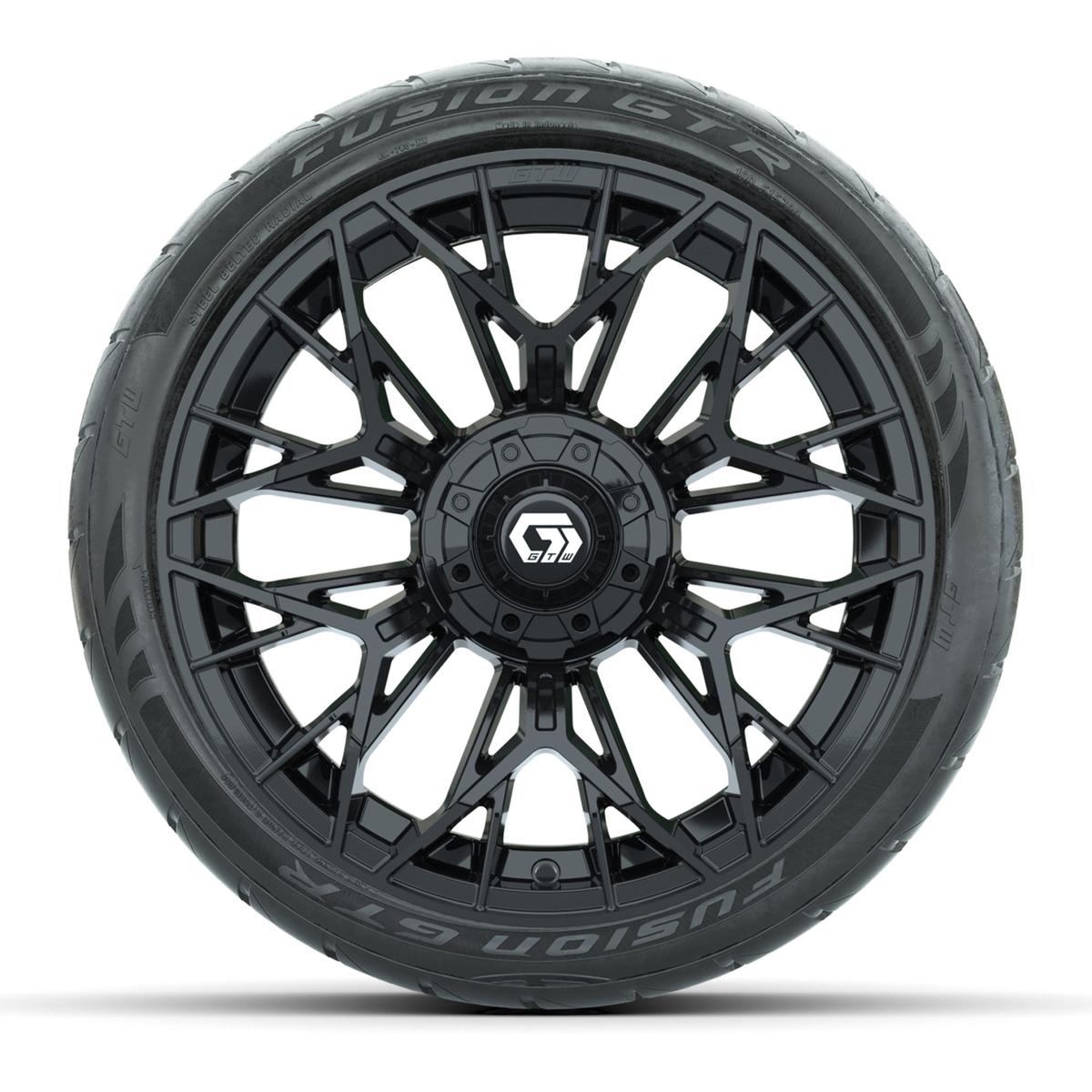 Set of (4) 15 in GTW® Stellar Black Wheels with 215/40-R15 Fusion GTR Street Tires