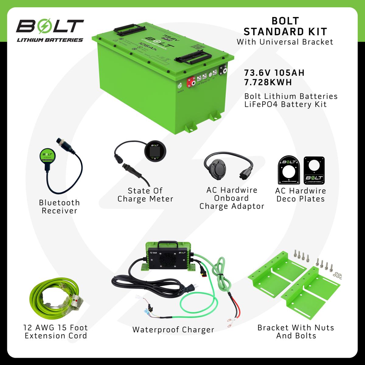 Bolt Energy Yamaha G19-G22 74V 105AH Heated Standard Battery Kit