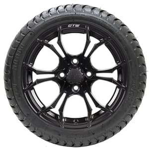 12” GTW Spyder Matte Black Wheels with 18” Mamba Street Tires – Set of 4