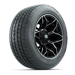 GTW&reg; Stellar Black and Machined 14 in Wheels with 255/50-R14 Fusion STR DOT Approved Street Tires - Full Set