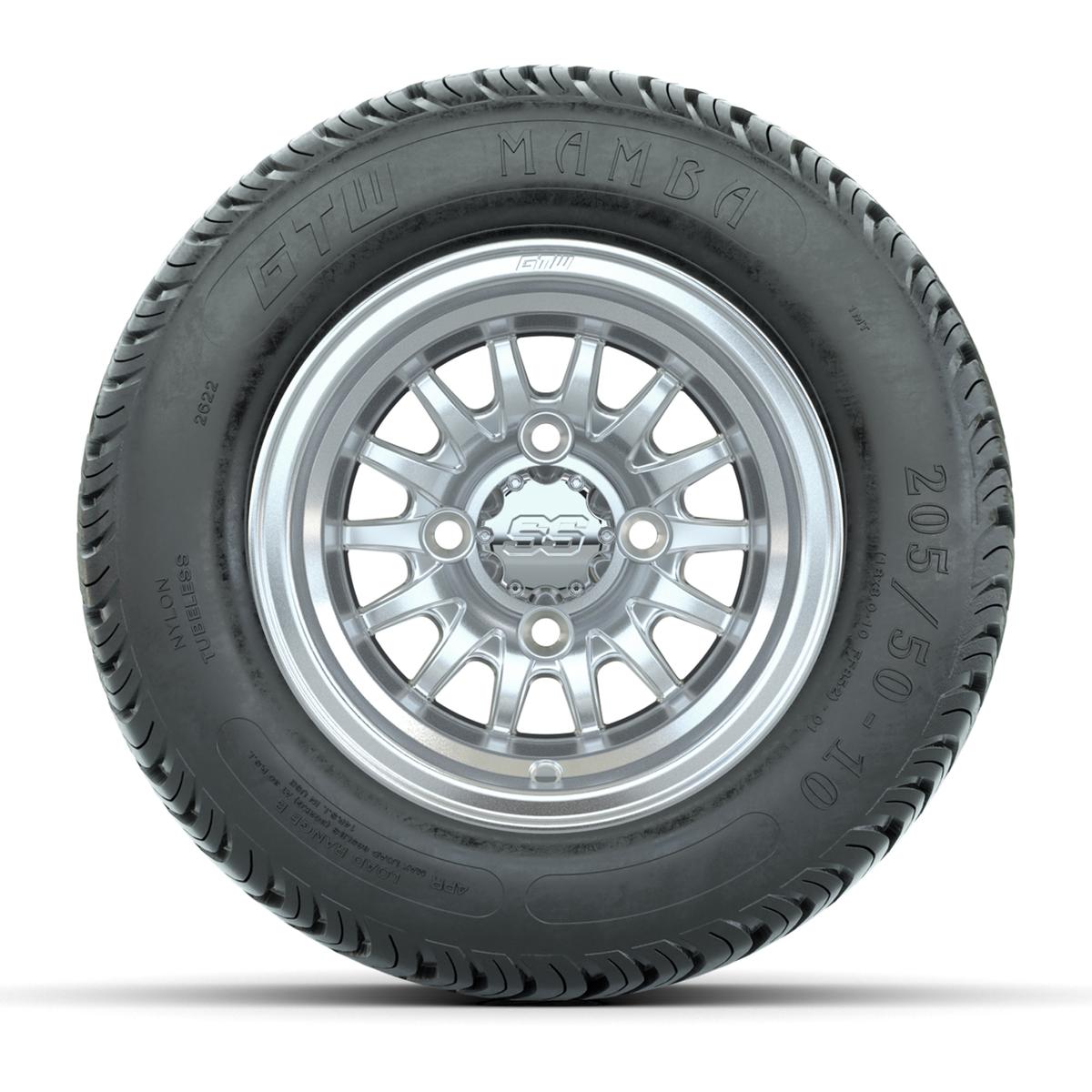 Set of (4) 10 in GTW Medusa Wheels with 205/50-10 GTW Mamba Street Tires