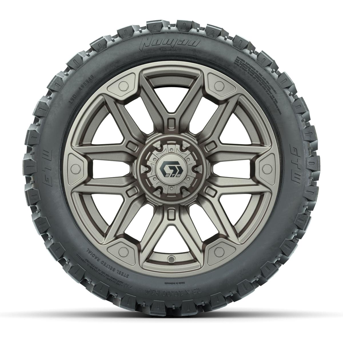GTW&reg; Graffiti Bronze/Black 14 in Wheels with 23X10-R14 Nomad Steel Belt Radial All-Terrain Tires – Full Set