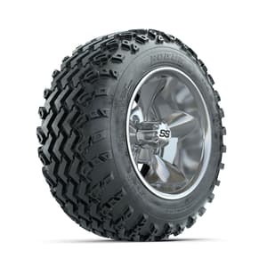 GTW Godfather Chrome 12 in Wheels with 22x11.00-12 Rogue All Terrain Tires – Full Set