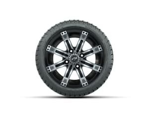 12” GTW Tempest Black and Machined Wheels with 18” Mamba Street Tires – Set of 4