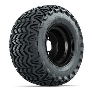 Set of (4) 10 in Black Steel Offset Wheels with 20x10-10 Predator All Terrain Tires